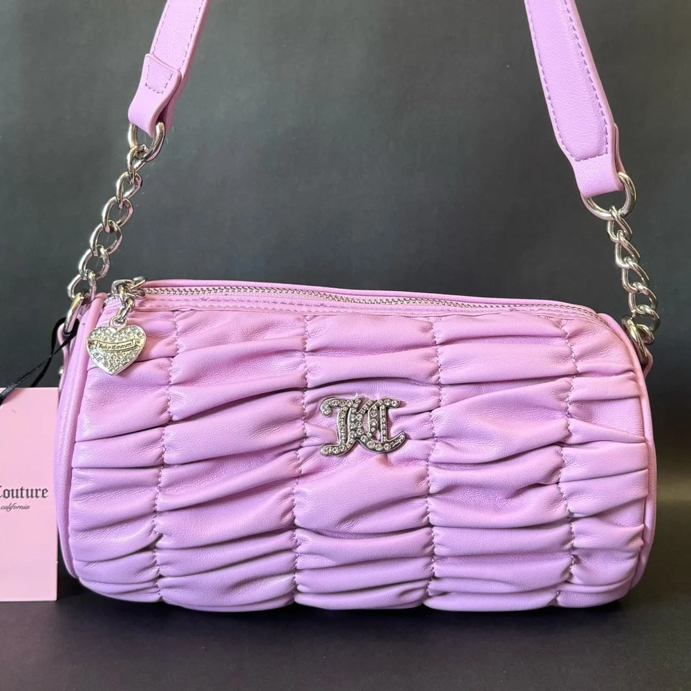 Juicy Couture YK2 Run The World Shoulder Bag Fondant Pink - Silver JC Charm - Picture 7 of 7